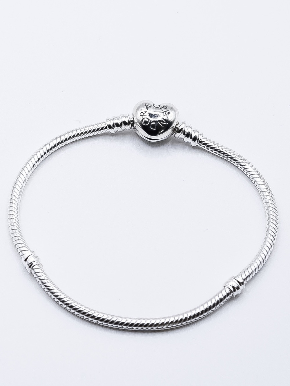 Pandora Moments Heart Clasp Snake Chain Bracelet Sterling Silver S925
